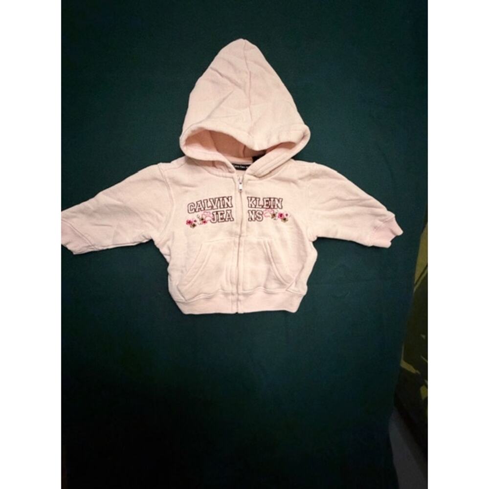 Calvin Klein Jeans Baby Girl Boy Size 3-6 Months Pink Zip Sweatshirt hoodie Top